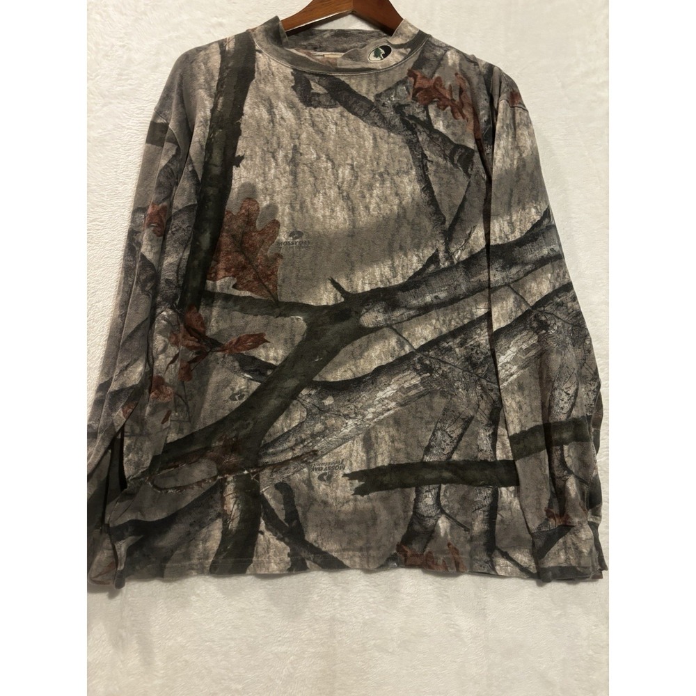Vintage Mossy Oak Camo T Shirt Mens Large Y2K‎ Camouflage Tree Stand Hunting